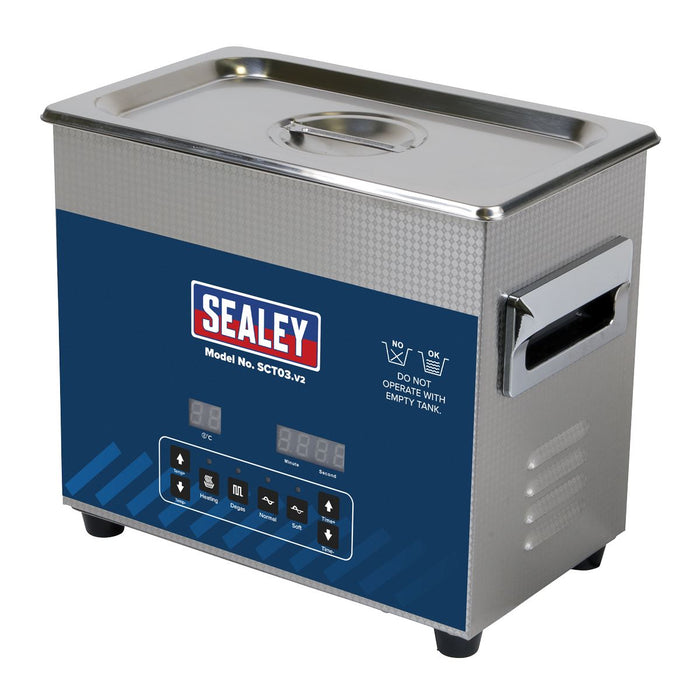 Sealey Ultrasonic Parts Cleaning Tank 3L SCT03 Sealey - Dynamic Drive