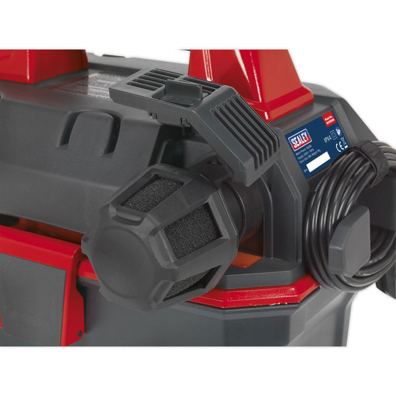 Sealey Garage Vacuum 1500W with Remote Control Wall Mounting GV180WM Sealey - Dynamic Drive