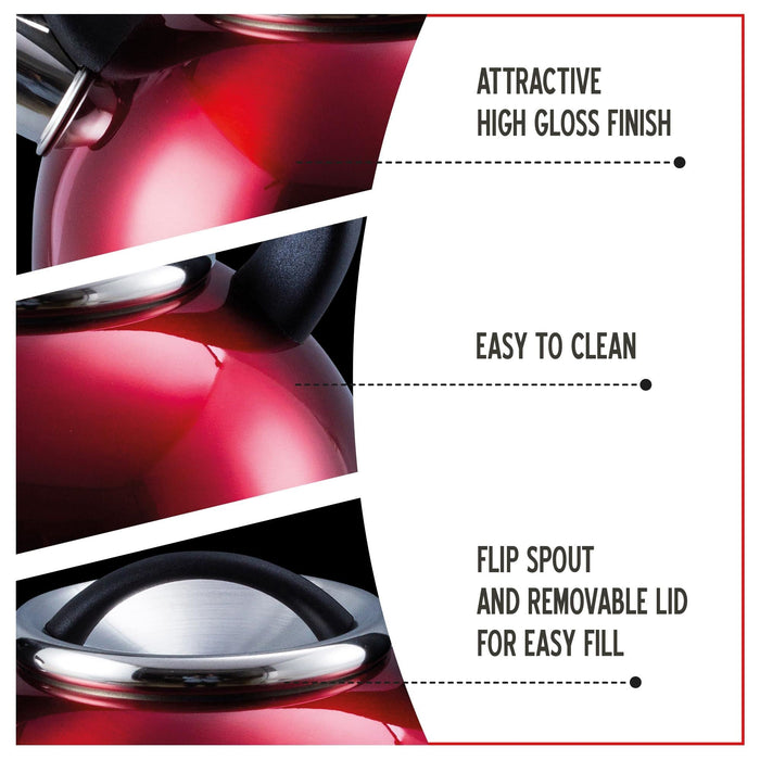 MDS1203 Liberty Red 2.5 Litre Whistling Kettle CW-T056-B1R Liberty Leisure UK - Dynamic Drive