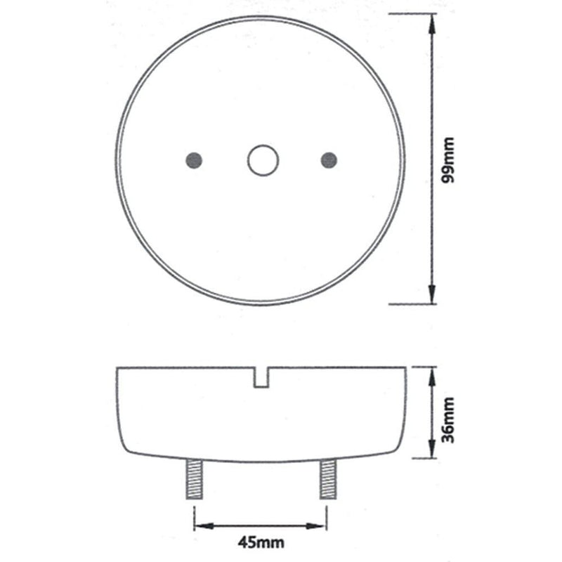 Ring Automotive RCV4510 95mm Lamp Base For Surface Mount Ring Automotive - Dynamic Drive