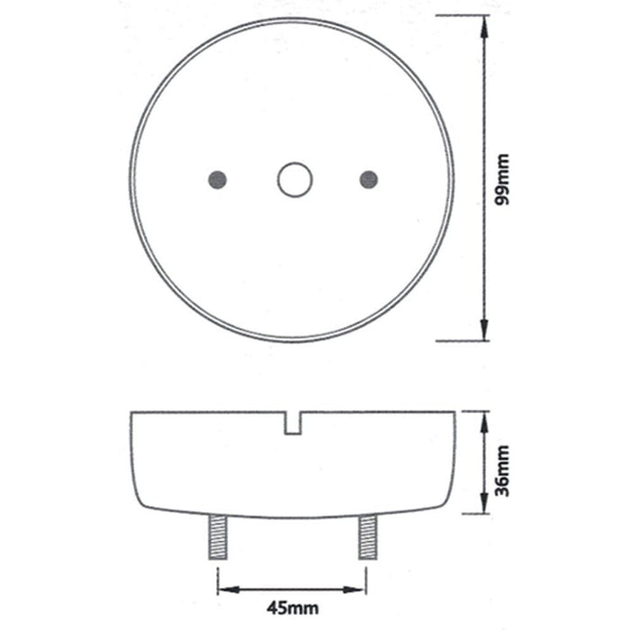 Ring Automotive RCV4510 95mm Lamp Base For Surface Mount Ring Automotive - Dynamic Drive