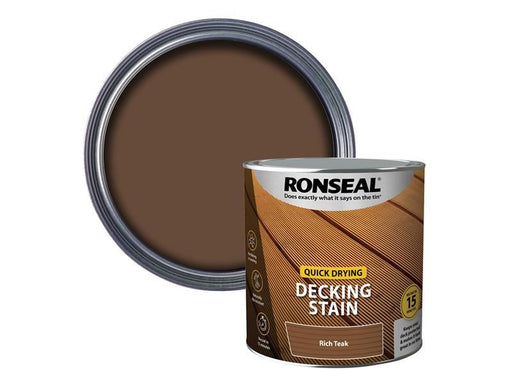 Ronseal Quick Drying Decking Stain Rich Teak 2.5 litre Ronseal - Dynamic Drive
