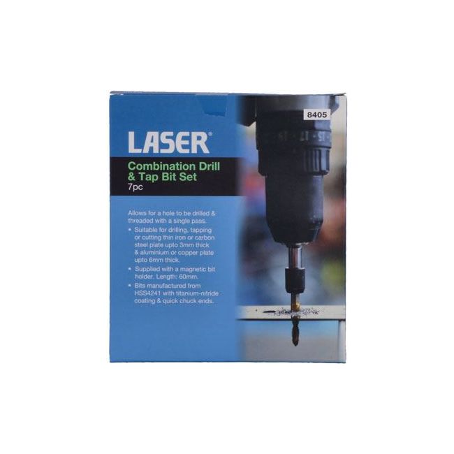 Laser Combination Drill & Tap Bit Set 7pc 8405 Laser - Dynamic Drive