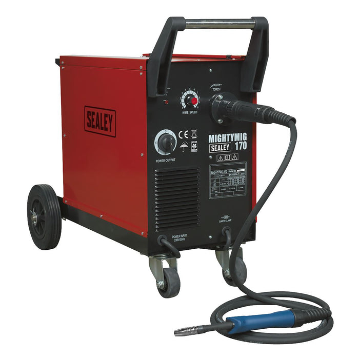 Sealey Professional Gas/No-Gas MIG Welder 170A with Euro Torch MIGHTYMIG170 Sealey - Dynamic Drive