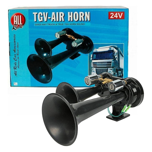 TGV Air Horn Truck 24V Lorry Tractor Train Van All Ride Twin Black All Ride  - Dynamic Drive
