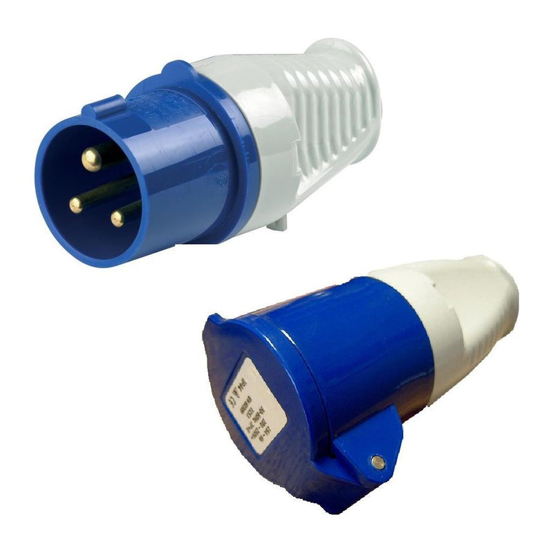 16 AMP 240V Blue Plug and Socket IP44 Caravan Motorhome Site Hook Up Lead Cable Crusader - Dynamic Drive