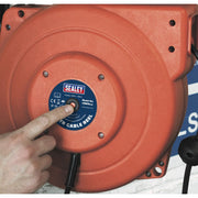 Sealey Cable Reel System Retractable 10m 2 x 230V Socket CRM10 Sealey - Dynamic Drive