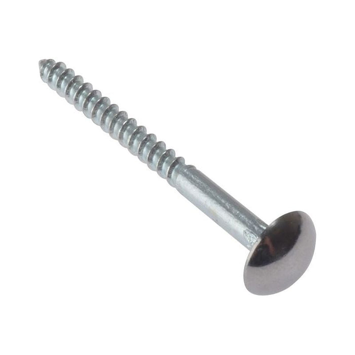 Forgefix Mirror Screw Chrome Domed Top Slotted CSK ST ZP 1.1/4in x 8 Bag 10 ForgeFix - Dynamic Drive