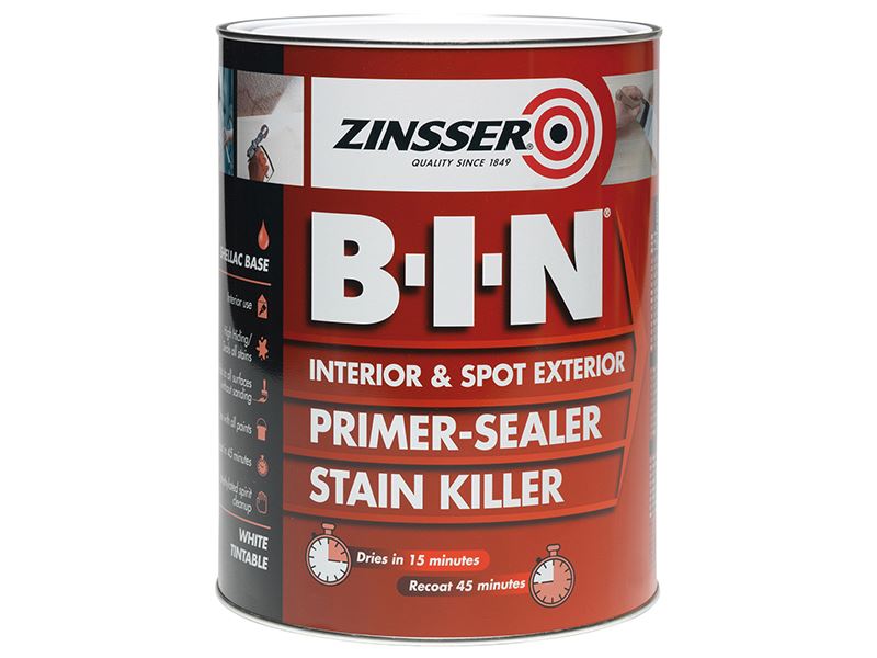 Zinsser B.I.N® Primer, Sealer & Stain Killer Paint White 1 litre Zinsser - Dynamic Drive