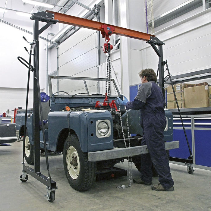 Sealey Portable Lifting Gantry Crane Adjustable 1 Tonne SG1000 Sealey - Dynamic Drive