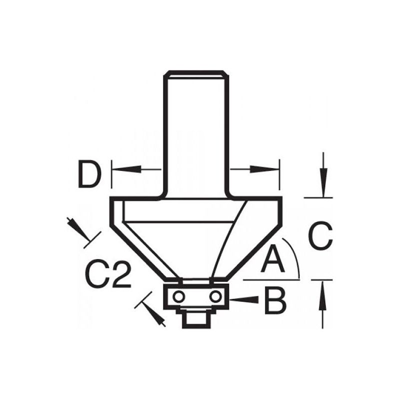 Trend 46/37 x 1/4 TCT Bearing Guided Chamfer 45° 31.8 x 12mm Trend - Dynamic Drive