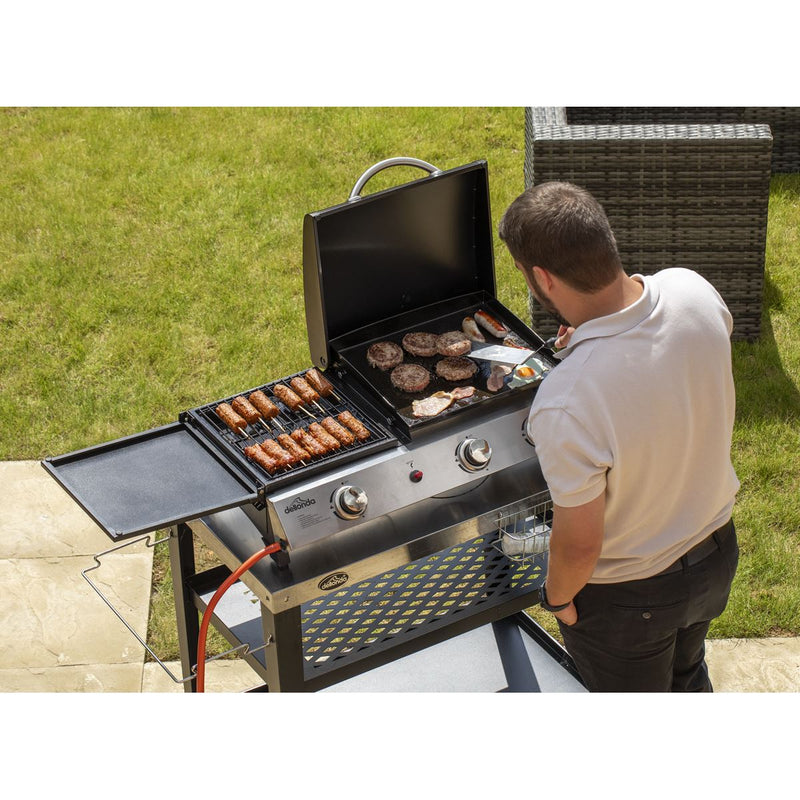 Dellonda 3 Burner Stainless Steel Portable Gas Plancha/Grill 8.5kW Dellonda - Dynamic Drive