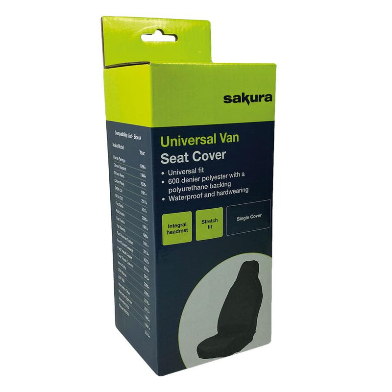 Sakura Universal Heavy Duty Waterproof Van Seat Cover Drivers Single Sakura - Bars 4 Cars