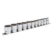 Sealey Socket Set 11pc 3/8"Sq Drive 12pt WallDrive Imperial AK2672 Sealey  - Dynamic Drive