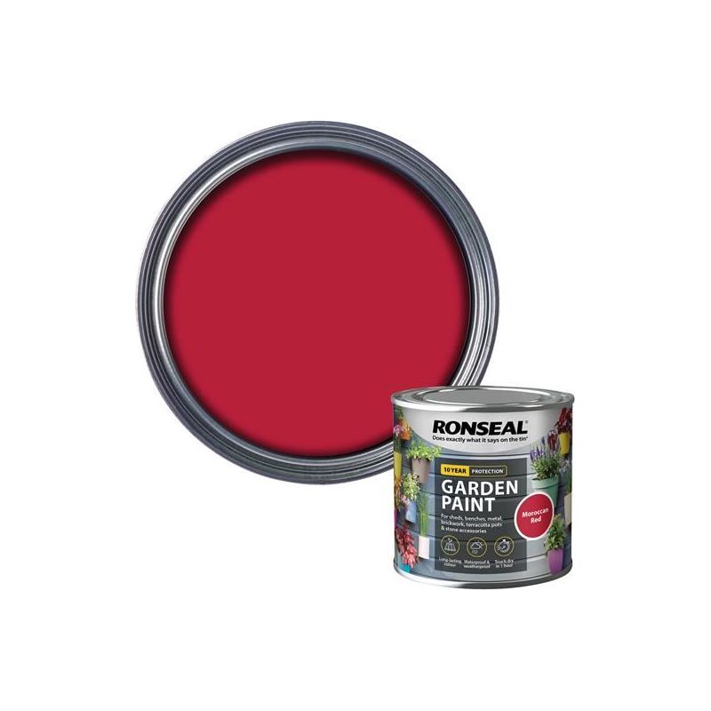 Ronseal Garden Paint Moroccan Red 250ml Ronseal - Dynamic Drive