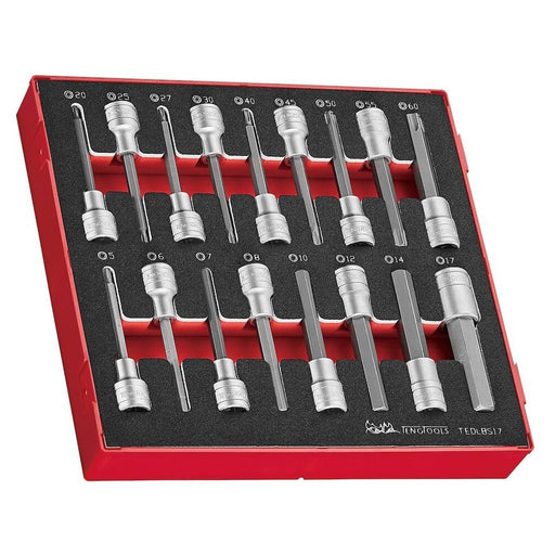 Teng Tools 1/2" Long Hex & TX Bit Socket Set FOAM2 17 Pieces Teng Tools - Dynamic Drive