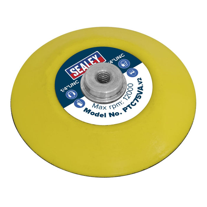 Sealey Hook-and-Loop Backing Pad71mm 1/4"UNC PTC75VA Sealey - Dynamic Drive