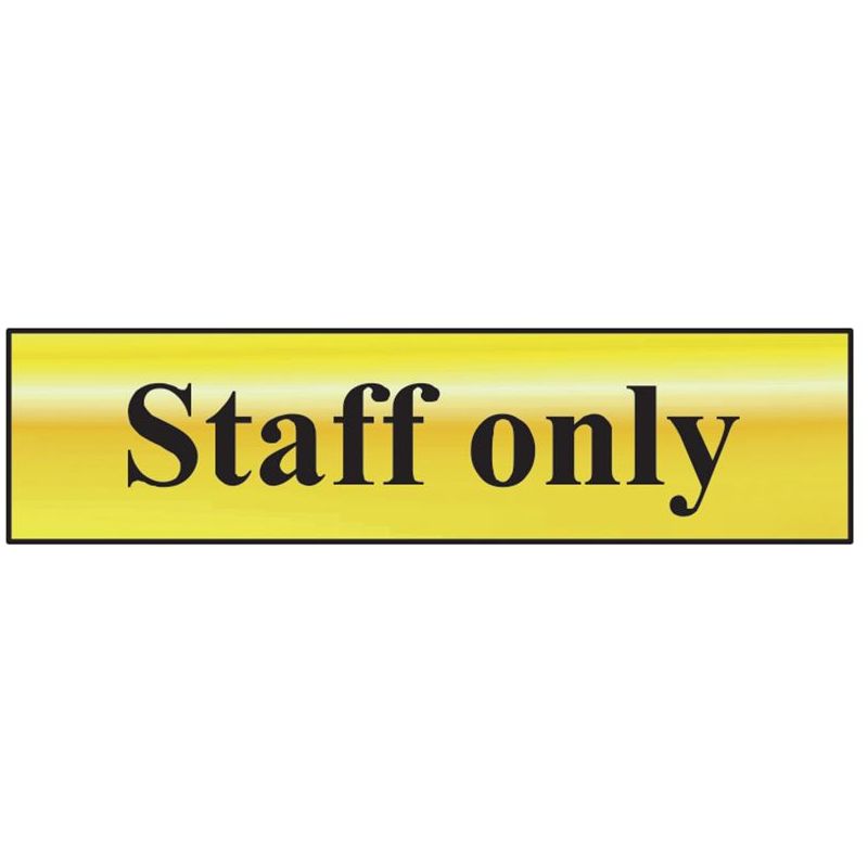Scan Staff Only - Polished Brass Effect 200 x 50mm Scan - Dynamic Drive