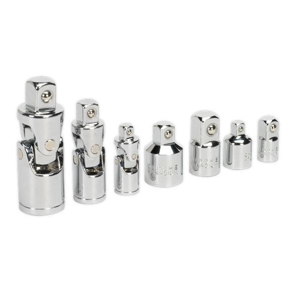 Sealey Premier 7pc 1/4" 3/8" 1/2" Drive Universal Joint Socket Adaptor Set Sealey  - Dynamic Drive