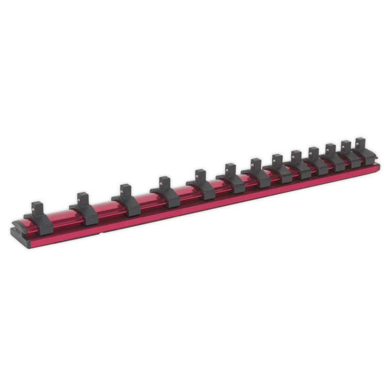 Sealey Socket Retaining Rail Magnetic 1/4"Sq Drive 13 Clips AK27082 Sealey - Dynamic Drive