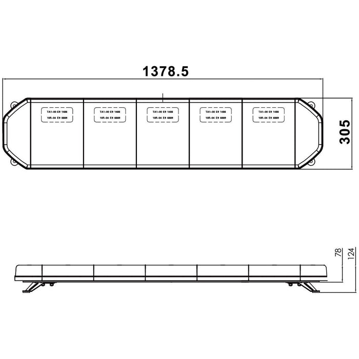 Ring Amber Lightbar 1400mm R65 - RCV9824 Ring Automotive - Dynamic Drive