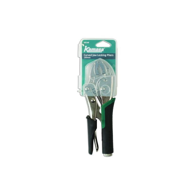 Kamasa Curved Jaw Locking Pliers 180mm 56140 Kamasa - Dynamic Drive