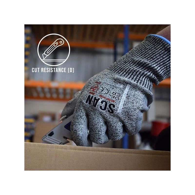 Scan PU Palm Cut D Gloves - XL (Size 10) Scan - Dynamic Drive