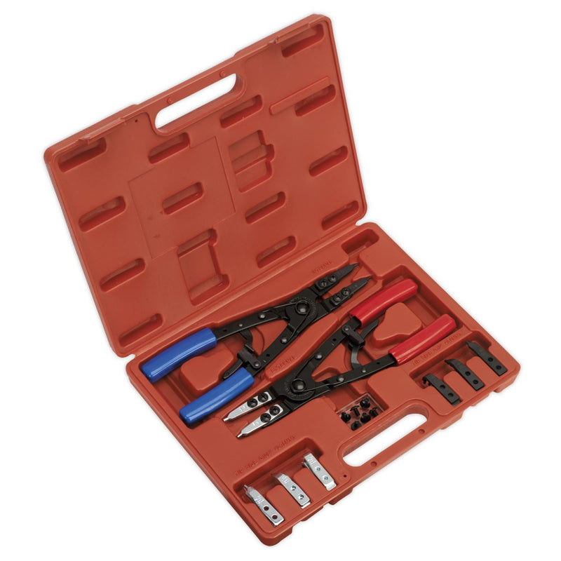 Sealey Circlip Pliers Set Internal/External 265mm Heavy-Duty AK8500 Sealey - Dynamic Drive