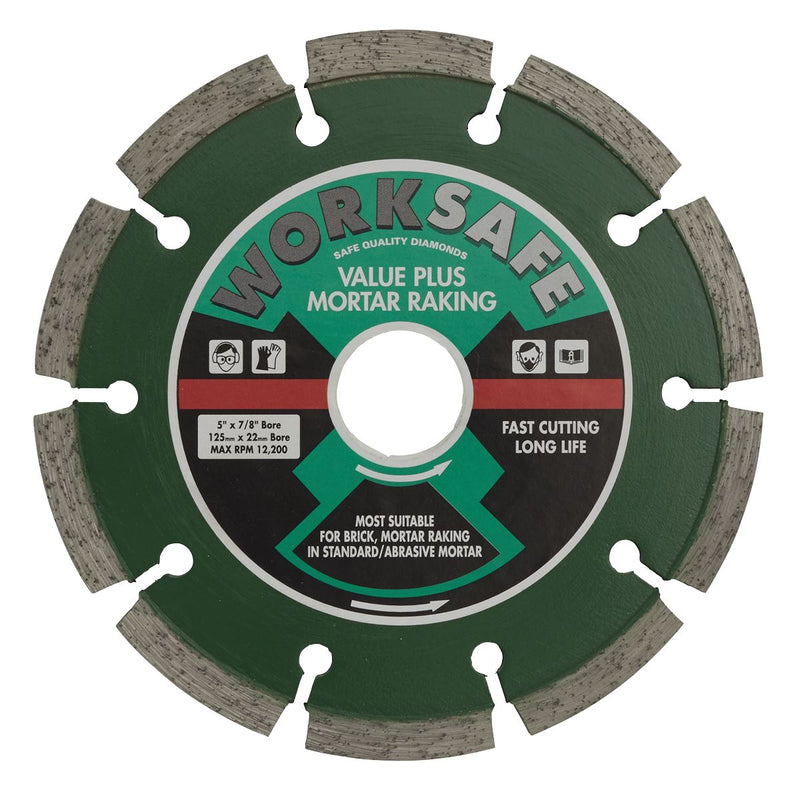 Sealey Value Plus Diamond Blade125 x 22mm WDVP125 Sealey - Dynamic Drive