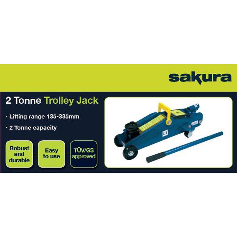 Sakura 2 Tonne Hydraulic Trolley Jack For Cars And Other Vehicles SS5191 UKB4C - Dynamic Drive