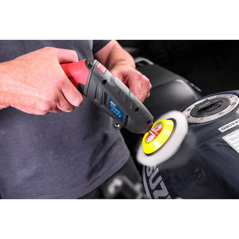 Sealey Cordless Mini Sander Polisher Kit 75mm 12V Lithium-ion Car Detailing Sealey  - Dynamic Drive