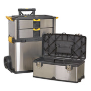 Sealey Mobile Stainless Steel/Composite Toolbox 3 Compartment AP855 Sealey - Dynamic Drive