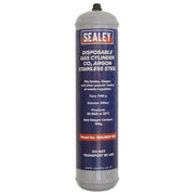 Sealey Gas Cylinder Disposable Carbon Dioxide/Argon 100g MIG/MIX/100 Sealey - Dynamic Drive