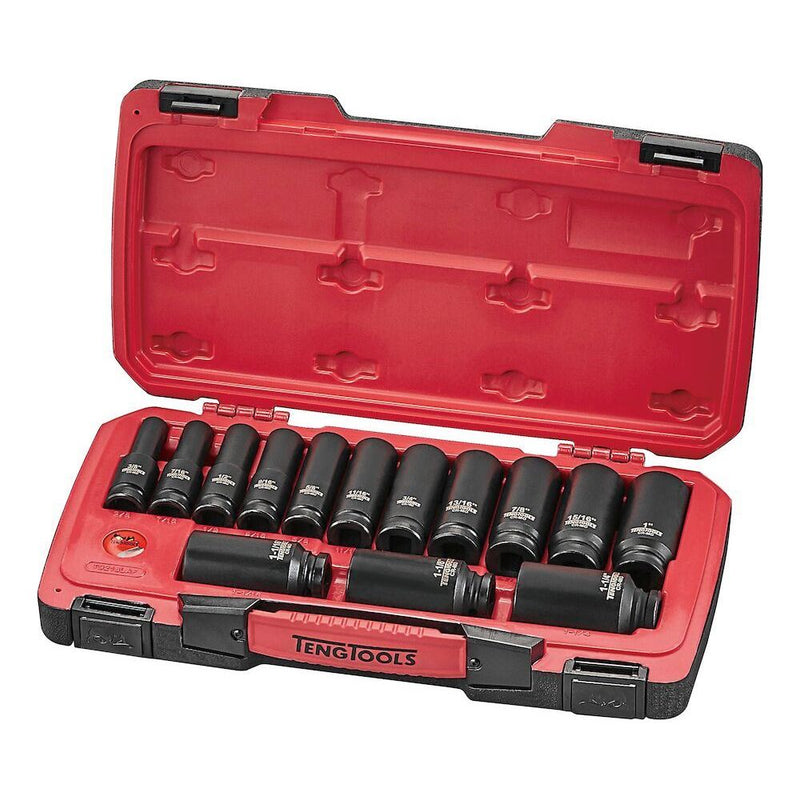 Teng Tools MECCA PRO 1/2" Deep Impact Socket Set DIN AF 18 Pieces Teng Tools - Dynamic Drive