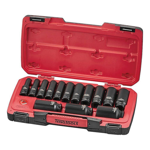 Teng Tools MECCA PRO 1/2" Deep Impact Socket Set DIN AF 18 Pieces Teng Tools - Dynamic Drive