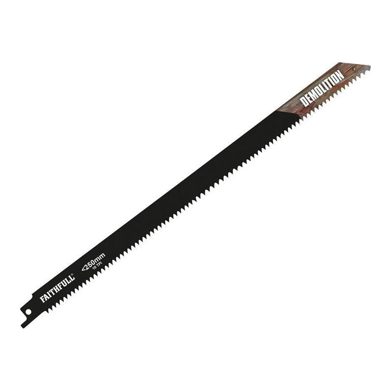 Faithfull S1120HF Bi-Metal Sabre Saw Blade Demolition 300mm 10 TPI (Pack 5) Faithfull - Dynamic Drive