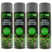 4x Autotek Professional Grey Primer 500Ml Spray Paint High Coverage Autotek  - Dynamic Drive