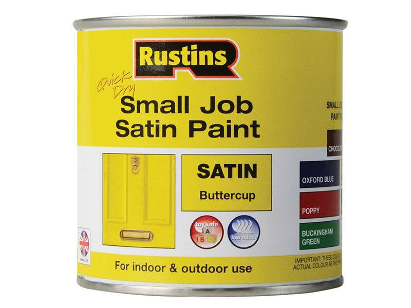 Rustins Quick Dry Small Job Satin Paint Buttercup 250ml Rustins - Dynamic Drive