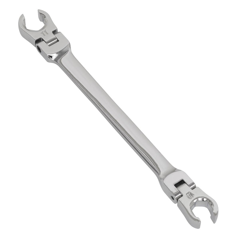 Sealey Flexi-Head Flare Nut Spanner 10 x 11mm AK26521 Sealey - Dynamic Drive