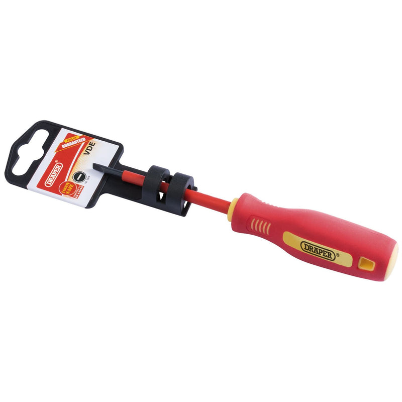Draper Fully Insulated Plain Slot Screwdriver, 3 x 75mm 46516 Draper - Dynamic Drive