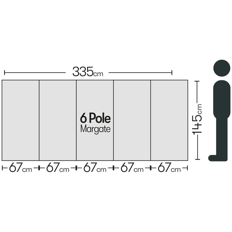 6 Pole Multicoloured Polythene Windbreak 1445 Quest - Dynamic Drive
