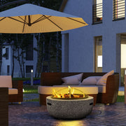 Dellonda Round MgO Fire Pit with BBQ Grill Ø60cm Safety Mesh Screen - Dark Grey Dellonda - Dynamic Drive