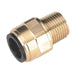 Sealey Straight Adaptor 15mm x 1/2"BSPT Brass (John Guest Speedfitï mm011504N) Sealey - Dynamic Drive
