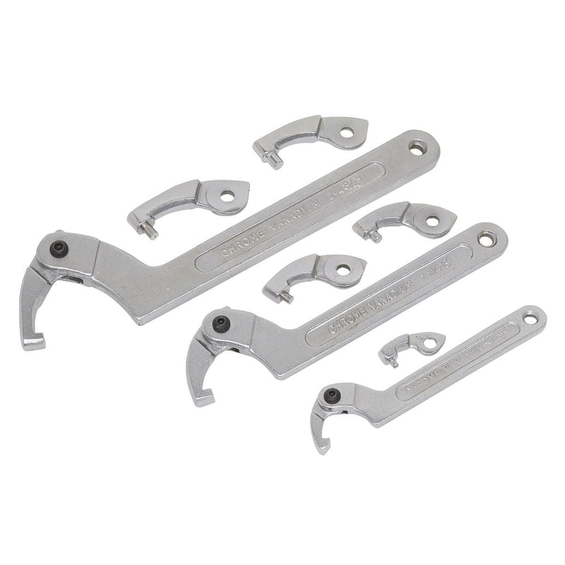 Sealey Adjustable C-Spanner Hook & Pin Wrench Set 11pc SMC2 Sealey - Dynamic Drive