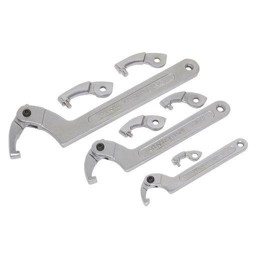 Sealey Adjustable C-Spanner Hook & Pin Wrench Set 11pc SMC2 Sealey - Dynamic Drive