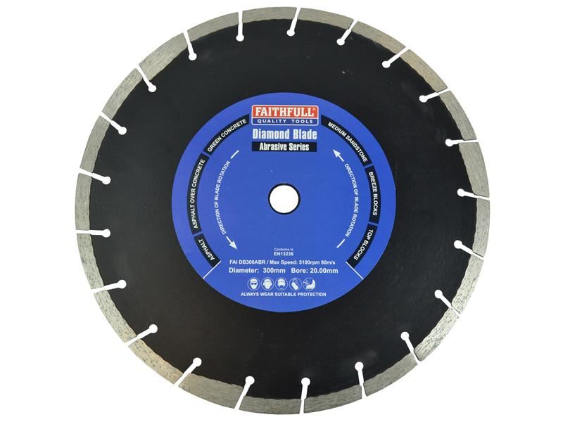 Faithfull Abrasive Diamond Blade 300 x 20mm Faithfull - Dynamic Drive
