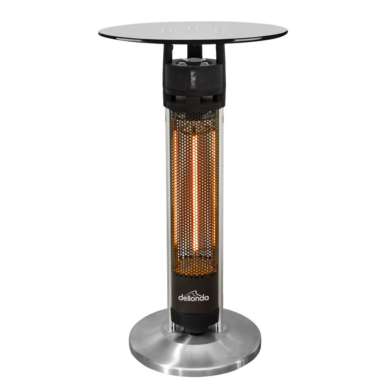 Dellonda Bistro Table with 1600W Heater - Black Stainless Steel Dellonda  - Dynamic Drive