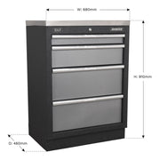 Sealey Modular 4 Drawer Cabinet 680mm APMS51 Sealey - Dynamic Drive