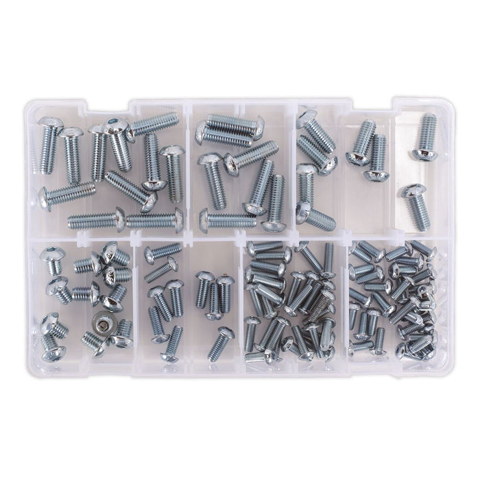 Button Head High Tensile 10.9 Socket Screw Assortment M5-M10 108pc - DIN 912 Sealey - Dynamic Drive
