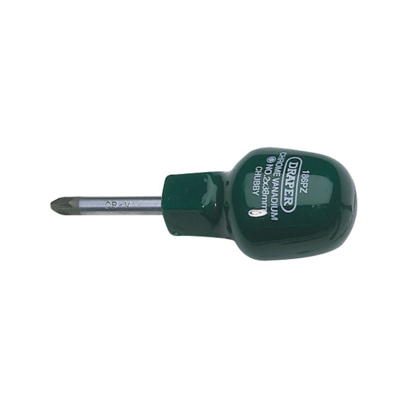 Draper PZ Type Cabinet Pattern Chubby Screwdriver, No.2 x 38mm 22634 Draper - Dynamic Drive